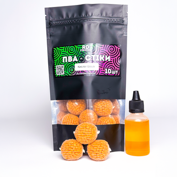 Готові ПВА - Стіки Кисла Груша - 10 шт + Ліквід 50мл pva-stiky-10-acid-pear фото