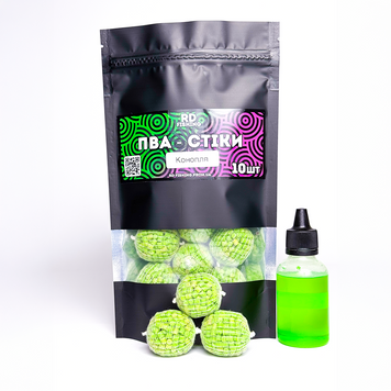 Готові ПВА - Стіки Конопля - 10 шт + Ліквід 50мл pva-stiky-10-hemp фото