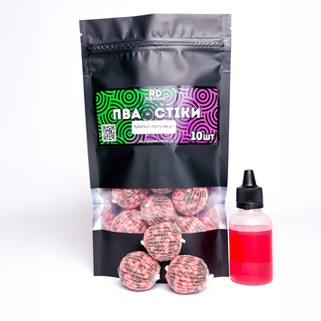 Готові ПВА - Стіки Криль + Полуниця - 10 шт + Ліквід 50мл pva-stiky-10-krill-strawberry фото