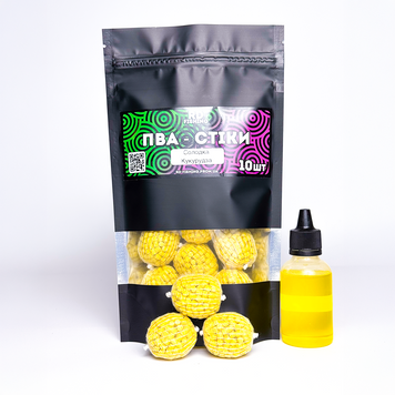 Готові ПВА - Стіки Солодка Кукурудза - 10 шт + Ліквід 50мл pva-stiky-10-sweetcorn фото